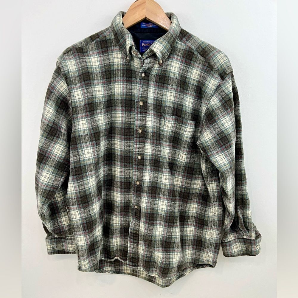 60’s Pendleton Pure Virgin 100% Wool Plaid Shirt Button Heritage Collection